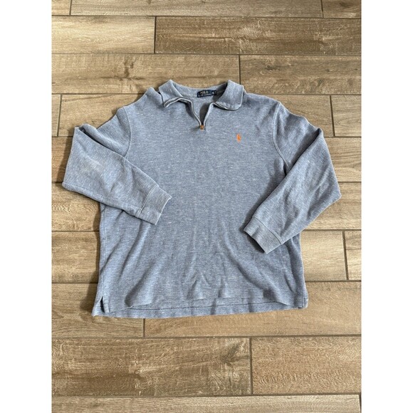 Polo Ralph Lauren Other - Polo Ralph Lauren 1/4 Zip Mock Neck Sweater Mens XL Gray Pony Cotton Pullover